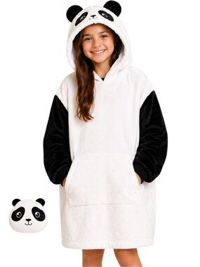 Saint Eve Kids Panda Sleep Hoodie pillow XS/S 5/6–7/8 2-in-1 Plush NWT